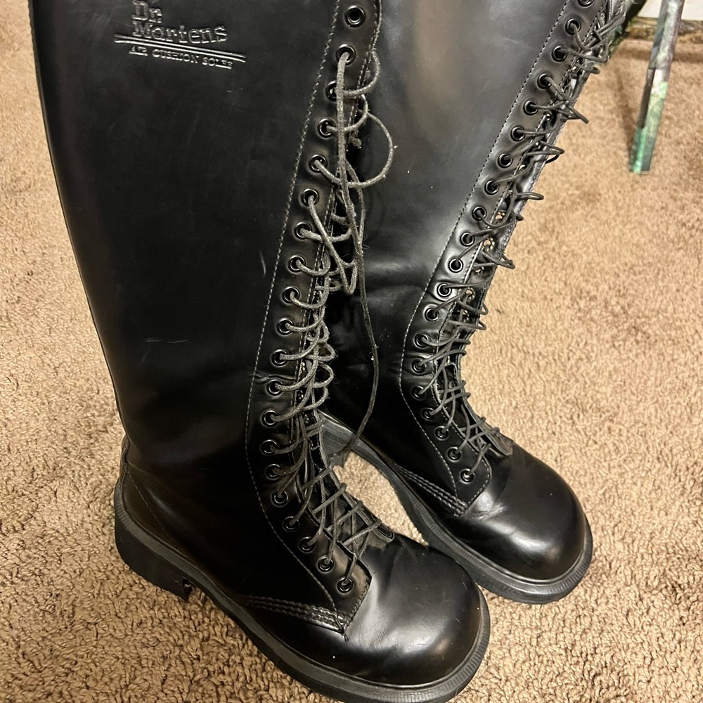 Original Dr. Marten tall 100% leather boots.